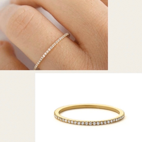 🍒3/$30 New Dainty Gold Pave Stacking Ring - Picture 2 of 6